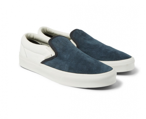 vans slip ons leather and suede